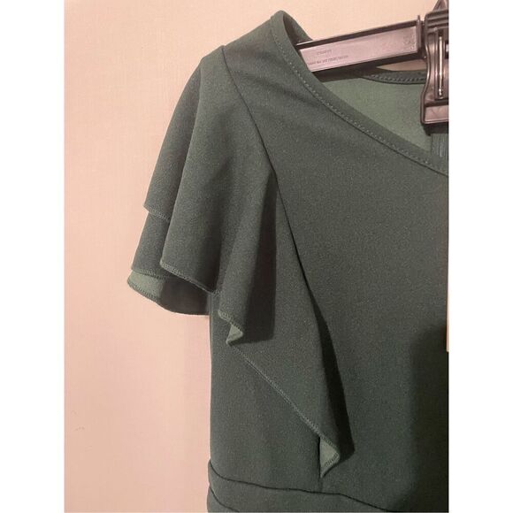 Brand New Wdirara Teens 12-13 Youth Green Pants Suit Jumpsuit Short Sleeve - Picture 3 of 6